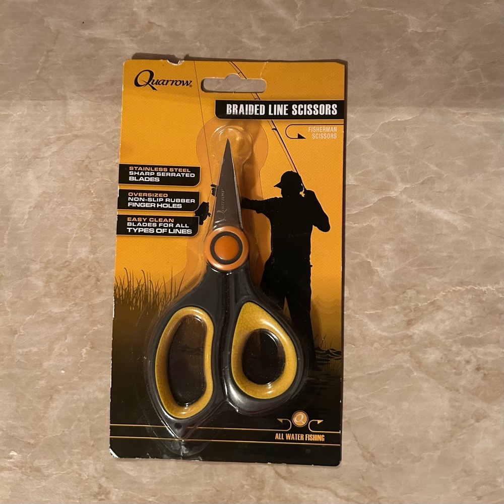 Arrow Braided Line Scissors with Yellow and Black Handles